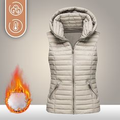 Season:Autumn / Fall,Winter; Fabric:Nylon; Sleeve Length:Sleeveless; Gender:Women's; Activity:Hunting,Fishing,Traveling,Winter Sports,Camping / Hiking / Caving; Clothing Type:Outerwear; Zipper Type:Full Length Visible Zipper; Function:Windproof,Lightweight,Thermal Warm; Pattern:Solid Color; Design:Pocket; Sports Clothing Sub Category:Hiking Vest,Quilted Puffer Vest; Listing Date:09/26/2023; Bust:; Height:; Length:; Weight (kg): Hiking Vest, Street Style Jacket, Winter Coat Short, Quilted Puffer Vest, Hoodie Coat, Outwear Jackets, Teddy Coat, Vest Coat, Hiking Women