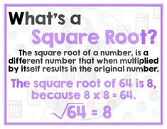 what's a square root? the square root of a number is a different number that when multiplied by itself results in the original number