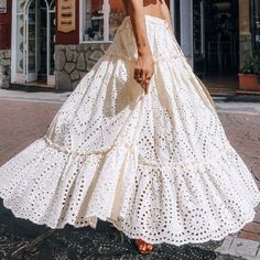 Boho Chic Eyelet Skirt Slimming Boho Cotton Skirt flowy fit ruffle hem midi skirt beach ruffled trimmed a line long skirts for summer #summerskirt #midiskirt #longskirt #eyelet #eyeletskirt #bohochic #skirts Chic Tiered Maxi Skirt For Summer, Non-stretch Maxi Skirt For Spring, Tiered Maxi Skirt For Summer Day Out, Summer Tiered Lined Maxi Skirt, Voluminous Ruffled Maxi Skirt For Summer, Tiered Beach Skirt For Spring, Spring Wedding Maxi Skirt With Ruffles, Ruffled Maxi Skirt For Day Out, Fitted Maxi Skirt With Layered Hem