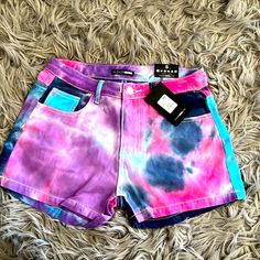 Fashion Nova Tie Dye Stretch Denim Shorts Size 5 Y2k Shorts With Pockets For Summer, Y2k Style Shorts With Pockets For Summer, Y2k Style Summer Shorts With Pockets, Y2k Jean Shorts With Built-in Shorts For Summer, Y2k Style Cotton Shorts For Spring, Spring Y2k Cotton Shorts, Spring Y2k Style Cotton Shorts, Summer Cotton Y2k Shorts, Multicolor Cotton Y2k Bottoms