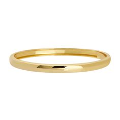 Introducing the Tate Dome Bangle, a modern essential for your everyday bracelet stack. Crafted with heavy gold plate over brass, this minimal dome bangle complements any wrist stack. Heavy gold plate over brass Available in two sizes Nickel- and lead-free Classic Everyday Bangle, Tarnish Resistant, Classic Everyday Tarnish-resistant Bangle, Classic Gold Bangle For Everyday, Everyday Stackable Round Band Bracelets, Stackable Bracelets For Everyday, Modern Stackable Gold Bracelet For Everyday, Minimalist Stackable Round Band Bracelets, Minimalist Stackable Bracelets With Round Band, Modern Stackable Bangle For Everyday