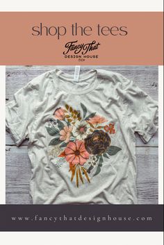 Floral tee, flower shirt, floral tshirt Heather Peach Relaxed Fit Cotton T-shirt, Heather Peach Graphic Print Crew Neck T-shirt, Floral T Shirt, Floral Graphic Tee, Soft-washed Tri-blend Fall T-shirt, Fall Soft-washed Tri-blend T-shirt, Tri-blend Graphic Tee For Fall, Boho Tshirt, Beige Relaxed Fit T-shirt For Fall