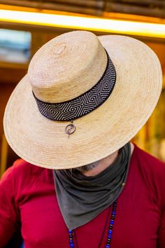 Handcrafted in Guatemala, these Palm Leaf Straw Hats are durable and offer full sun-protection for your everyday activities. Modeled after our best-selling Spanish Alpaca Wool Hat, the unisex Straw Spanish Hat is a traditional “Bolero Style” hat with a removable Quechua textile intention band. You choose your own intention band. Available in sizes S, M, L & XL for men and women. 100% Guatemalan Palm Leaf 9cm x 10cm brim length You choose your own woven band Handmade in Guatemala Traditional Adjustable Hat For Outdoor, Traditional Summer Fedora With Flat Brim, Traditional Flat Brim Fedora For Summer, Traditional Wide Brim Summer Fedora, Traditional Wide Brim Fedora For Summer, Traditional Toquilla Straw Panama Hat With Flat Brim, Artisan Wide Brim Sun Hat For Vacation, Artisan Sun Hat With Short Brim In Natural Color, Traditional Wide Brim Panama Hat For Summer