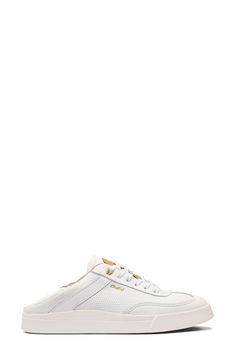 Bring retro nostalgia to your weekend looks with this lace-up sneaker featuring a cushy gel insert and a washabled footbed for easy cleaning. Removable, cushioned insole with arch support Leather upper/textile lining/rubber sole Imported White Walking Shoes With Rubber Sole For Everyday Use, Everyday White Walking Shoes With Rubber Sole, Everyday White Low-top Walking Shoes, White Cushioned Sneakers For Everyday Use, White Cushioned Everyday Sneakers, White Cushioned Sneakers For Everyday Wear, White Everyday Sneakers With Cushioned Footbed, Comfortable White Sneakers With Gum Sole, Casual White Walking Shoes With Textured Sole