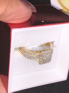 Comes with free appraisal and a certificate of authenticity card beautiful gift box Not CZ Not moissanite Not lab made All natural diamonds NOT plated Custom made Not refundable Barcode 98552 Ring Size 7 Metal Type 10kt Yellow Gold Approx. Gram Weight 2.52 Total Gemstone Carat Weight 1/6 Primary Gem Type Diamond Primary Gem Shape Round Primary Gem Color G-H Primary Gem Clarity SI-l1 Primary Gem Setting Pave-set Gem Setting, Beautiful Ring, Beautiful Gift Boxes, Ring Size 7, Ring Box, Promise Ring, Promise Rings, Beautiful Rings, Types Of Metal