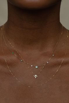 Nestled Opal and Diamond Necklace – WWAKE Antique Opal Necklace, Dainty Necklace Stack, Opal Necklace Vintage, Wwake Jewelry, Opal Necklaces, Stone Jewelry Necklace, Jeweled Necklace, Opal And Diamond Ring, Dainty Necklaces