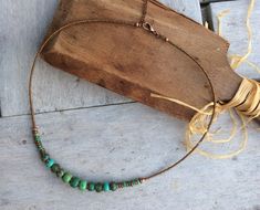 Earthy Turquoise Necklaces For Festivals, Earthy Turquoise Festival Necklaces, Handmade Bohemian Choker Necklace, Adjustable Bohemian Copper Necklace, Bohemian Beaded Choker Necklace, Bohemian Festival Choker With Adjustable Chain, Hippie Beaded Pendant Jewelry, Handmade Turquoise Necklace With Copper, Hippie Style Beaded Pendant Jewelry