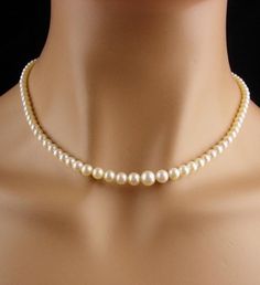 14kt white gold PEARL choker - diamond clasp necklace - Vintage 1950's Ladies wedding jewelry - 1st Classic Cream Wedding Jewelry, Classic Single Strand Pearl Necklace For Anniversary, Classic Single Strand Pearl Necklace For Formal Occasions, Formal Single Strand Pearl Bridal Necklace, Classic Pearl Necklace With Sterling Silver Clasp For Wedding, Classic Wedding Pearl Necklace With Sterling Silver Clasp, Elegant Pearl Necklace With Sterling Silver Clasp For Anniversary, Timeless Single Strand Pearl Necklace For Wedding, Timeless Single Strand Jewelry For Wedding