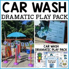 car wash dramatic play pack for kids to use in the classroom or on the go