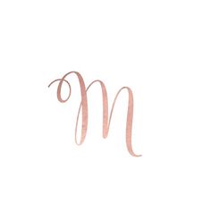 the letter m is made up of pink watercolor paper and has a handwritten name