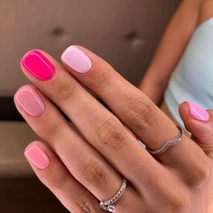 Minimalist Pink Nails, Monotone Nails, Pink Nails Dip, Short Gel Nails, Nails 2023, Dipped Nails, Orange Nails