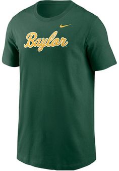 Your future Baylor Bears will be ready for the game with this Baylor Bears Youth  Short Sleeve Tee. This Script T-Shirt features a sublimation team graphic. Custom Print Short Sleeve T-shirt For School Spirit, School Spirit Short Sleeve T-shirt, Baylor Bears Logo, Baylor Bears Shirt, Baylor Basketball, Custom Sportswear, Jersey Hat, Baylor Bear, Bear T Shirt