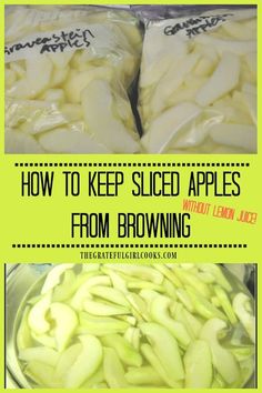 how to keep sliced apples from browning in the freezer with lemon juice and sugar