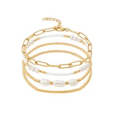 PRICES MAY VARY. Gold Bracelets Size---dainty gold bracelets set is a stunning addition to any women jewelry collection. The paperclip link chain bracelet is 6.85" + 1.35" extension chain, it's easy for us to adjust the length, and the other 3 gold beaded stretch bracelet are about 6.8", Elastic, Stretchable. Dainty Gold Bracelets---Simple and Exquisite gold bracelets stack. this bracelets Including 1 paperclip link chain bracelet, pearls bead bracelet, gold plated seed and white seed beads. Eac Hold Bracelet Stack, Gold Pearl Bracelet Stack, Gold Bracelet Inspiration, Bracelet And Watch Stacking, Amazon Gold Jewelry, E Newton Bracelets Stack, Cute Gold Bracelets, Amazon Bracelets, Bracelet Small Business