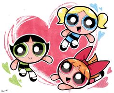 the powerpuff girls wallpapers are all drawn in different colors and sizes