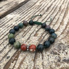 Vitality Bracelet Feel Safe, Red Jasper, Beaded Bracelet, Letting Go, Natural Stones, Meditation, How Are You Feeling, Thread, Beaded Bracelets