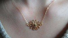 Beautiful gold daisy necklace The daisy measures 23mm height and 16mm width The daisy is 14k gold filled on a 14k gold filled chain * Dainty Choose chain length at checkout The chain length is seperate from the pendant and clasp Cute Gold Jewelry With Flower Charm, Gold Flower Charm Necklaces For Everyday, Dainty Everyday Flower Charm Necklace, Dainty Everyday Jewelry With Flower Shape, Cute Gold Necklace With Flower Charm, Gold Flower Shaped Necklace For Everyday, Everyday Gold Flower Necklace, Dainty Flower Charm Necklace For Everyday, Dainty Daisy Necklace For Gift