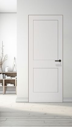 Shaker 2 Panel Primed Belldinni Modern Interior Door|  Buy Doors Online Modern Farmhouse Interior Shaker Doors, 180 Degree Door Opening, Doors Without Trim, Interior Door Styles Farmhouse, Modern Door Trim, Interior Doors Styles, 6 Panel Interior Doors, 2 Panel Door, Space Door