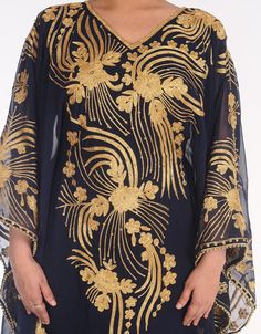 Women Black Georgette Hand Embroidery Party Wear Kaftan Farasha, Golden, Georgette, Handmade, Black, Black, Kaftans, XS, S, M, L, XL, 2XL, 3XL, 4XL, 5XL, 6XL, 7XL – Arabic attire Festive Dabka Embroidered Georgette Kaftan, Festival Georgette Kaftan With Dabka Detailing, Festival Georgette Kaftan With Dabka, Eid Kaftan With Zari Work, Bollywood Style Georgette Kaftan For Evening, Party Kaftan With Traditional Drape, Festive Evening Kaftan With Traditional Drape, Eid Georgette Kaftan With Zari Work, Evening Kaftan With Dabka And Traditional Drape