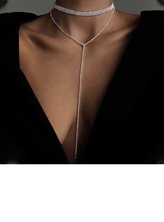 JJ's House Necklaces Women's Prom Evening Cocktail Classic Lariat Necklace Alloy Rhinestone 19.7\"-23.6\"(Approx.50cm-60cm) Round Silver Wedding & Party Jewelry. #JJ's House #Necklaces #Women's #Prom #Evening #Cocktail #Classic #LariatNecklace #Alloy #Rhinestone #Round #Silver #Wedding&PartyJewelry Bling Choker, Body Chains, Rhinestone Choker Necklace, Prom Jewelry, Rhinestone Choker, Silver Choker, Classy Jewelry, Crystal Choker, Geometric Necklace