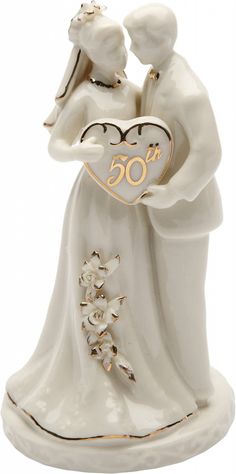 Cosmos Gifts 30715 Ceramic 50th Anniversary Couple Figurine, 4-3/4-Inch, Ivory Product Details Product Dimensions: 2.5 x 2.5 x 4.75 inches Item Weight: 6.9 ounces Manufacturer: Cosmos Gifts Country of Origin: China Item model number: 30715 Is Discontinued By Manufacturer: No Assembly Required: No Batteries Required?: No Included Components: Figurine Occasion: Anniversary Brand: Cosmos Gifts Item Dimensions LxWxH: 2.5 x 2.5 x 4.75 inches Unit Count: 1.0 Count Reads "50Th Anniversary" High Quality Ceramic Material Comes Nicely Packaged, Makes For A Great Gift Country Of Origin : China Cosmos Gifts features a collection of high quality porcelain and ceramic items. This exquisite line includes seasonal and everyday items ranging from platters, mugs, cookie jars, salt and pepper sets, teapots, 50th Anniversary Table Decorations, 50th Anniversary Table, Wedding Night Gift, 50th Wedding Anniversary Decorations, 50th Year Wedding Anniversary, 50th Anniversary Decorations, Golden Anniversary Gifts, 50th Anniversary Cakes, 50 Party