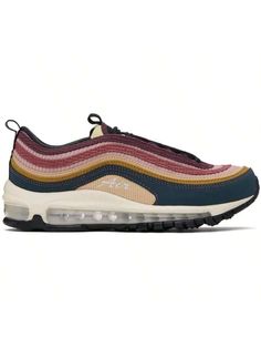 Nike 
Multicolor Air Max 97 Sneakers 
Low-top corduroy and faux-leather sneakers in multicolor. 
. Lace-up closure 
. Pull-loop at padded tongue and collar 
. Logo patch at tongue 
. Logo embroidered at outer side 
. Swoosh embroidered at inner side 
. Jersey lining 
. Air Sole unit at foam rubber midsole 
. Treaded rubber outsole 
Please note that this item may be shipped only within North America. 
Supplier color: Deep jungle/White/Bronzine 
Upper: textile, leather. Sole: rubber. 
Made in Viet Deep Jungle, Casual Athletic Shoes, Athletic Shoes Nike, Outdoor Bag, Casual Sneakers Women, Casual Athletic, Womens Athletic Shoes, Outdoor Shoes, Kids Beachwear