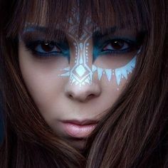 Viking Makeup, Fantasy Make-up, Creative Makeup Looks, Trendy Makeup, Festival Makeup, Facepaint, Blue Makeup, Fantasy Makeup