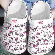 Get your product: Hello Kitty So Cute Pink White Clogs Shoes #L
1. PRODUCT INFORMATION:

Incredibly light and fun to wear.
Water-friendly and buoyant; weighs only ounces.
Ventilation ports add breathability and help shed water and debris.
Easy to clean and quick to dry.
Upper: Croslite.
Lining: Croslite.
Sole: Croslite.
2. SIZE CHART:
3. RETURN:
We will gladly issue you a replacement item or issue a refund back to your original form of payment for any of the following reasons:
You receive an inc Hello Kitty Crocs, Crocs Outfit, White Clogs, White Crocs, Hello Kitty Gifts, Hello Kitty Shoes, Kitty Clothes, Crocs Clog, Hello Kitty Clothes