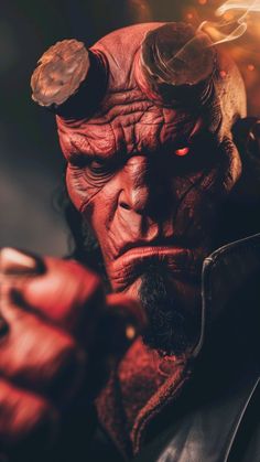 Hellboy Film, Hellboy Wallpaper, 4k Portrait Wallpaper, Hellboy Movie, Steampunk Movies, Hellboy Tattoo, Hell Boy, Hellboy Art, Iconic Movie Characters