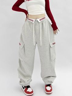 41214071210118|41214071242886|41214071308422|41214071341190 Hip Hop Sweatpants, Y2k Trousers, Sweatpants Women, Casual Harajuku, Yoga Pants Outfit Aesthetic, Trousers Casual, Sweatpants Outfit, Printed Sweatpants, Pockets Pants