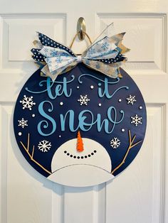 Let it Snow Door Hanger Snowman Door Knob Hanger Sayings, Let It Snow Somewhere Else Wreath Sign, Round Wooden Door Hangers Snowman, Classroom Holiday Door Hangers, Winter Door Signs With Trees, Winter Door Signs Wooden, Please Don't Snow Door Hangers, Winter Wreaths Wooden Circle, Winter Wooden Wreath