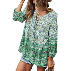 Size Tips: S=Us 4-6, M=Us 8-10l=Us 12-14xl=Us 16-18 The Long Sleeve Blouse Tops Use Comfy And Cozy Viscose, More Comfortable To Wear And Friendly To Skin. The Tunic Peplum Tops Is Not Too Heavy, Bring You Ultimate Wearing Experience. This Floral Blouse Shirts Perfectly Suits For Spring And Fall. Unique Design: Long Sleeve Blouse For Women/Tie V Neck Tunic Tops/Ditsy Floral Peplum Tops/Ruffled Babydoll Tunic Tops/Lantern Sleeve Blouse Shirts/Women Fall Flowy Shirts/Swing Blouse For Women/Workout Green Printed V-neck Top, Trendy Green Printed Top, Green V-neck Top For Day Out, Casual Light Green Long Sleeve Tops, Green Bohemian Tops For Fall, Green Long Sleeve Summer Blouse, Green Long Sleeve Blouse For Vacation, Casual V-neck Peasant Top For Spring, Casual Long Sleeve Peasant Top For Beach