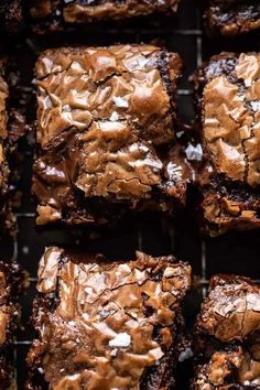 chocolate brownies on a cooling rack ready to be eaten