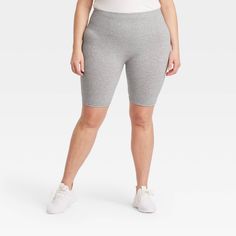 Take on your active or off-duty day in stylish comfort in these High-Waist Seamless 7" Inseam Bike Shorts from A New Day?. The high-rise bike shorts are cut from soft and stretchy fabric with a seven-inch inseam for a comfortable fit that moves with you. The high-rise cut gives you a flattering fit, while the cotton gusset offers breathable comfort. Pair them with a flowy top and flats for an effortless-chic look, or go casual with a tee and sneakers. Size: 1X. Color: Heather Gray. Gender: femal Flowy Top, Flowy Tops, Effortless Chic, Bottom Clothes, Bike Shorts, A New Day, Stretchy Fabric, Heather Gray, New Day