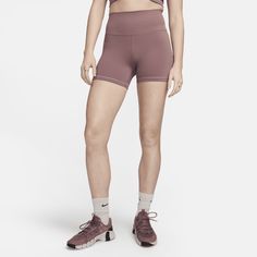 Up for a workout or down to chill, these shorts are the Ones that are ready for whatever you are. Their midweight, peachy-soft fabric stretches with your every move and dries quickly. Plus, a ribbed high waist is designed to meet your favorite cropped tops for a head-to-toe look that you can feel confident and comfortable in all day long. Nike Biker Shorts With Built-in Shorts For Gym, Nike High-waisted Workout Shorts, Nike High-waisted Sporty Shorts, Nike Sporty High-waisted Athletic Shorts, Nike Sporty High-waisted Shorts, Sporty Nike High-waisted Shorts, Nike Athletic Fit Athleisure Shorts, Nike Athleisure Shorts With Short Legs, Nike Go-dry Workout Shorts