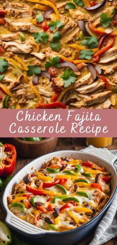 chicken fajita casserole recipe with peppers and onions