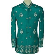 Pine Green Prince Coat for Men in US | Prince Coat for Groom Green Prince Coat, Prince Coat, White Kurta, Kurta Pajama, Pine Green, Matching Pants, Hand Work, Coat Pant, Color Set