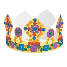 Feel like the king or queen of crafting! Perfect for kids craft projects, this kit lets little ones create their own glitter crown that glimmers like the real thing. Fun for birthday parties or a classroom art project, the crowns can be adjusted to fit kiddos' heads once theyve been beautifully bedazzled! Includes self-adhesive foam shapes and paper crowns with an adhesive tab closure. 24" x 4" Makes 12. All craft kit pieces are pre-packaged for individual use. Kits include instructions. Color: Around The World Crafts For Kids, Treasure Chest Craft, Kids Craft Projects, Kites Craft, Dragon Tea, Felt Crown, Crown Crafts, Glitter Crown, King Or Queen