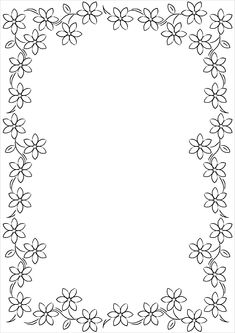 a black and white frame with flowers on the edges royalty image - illustration, clipping