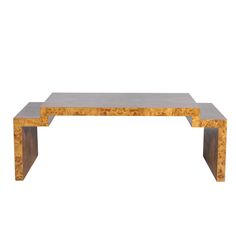 a coffee table made out of wood and marble