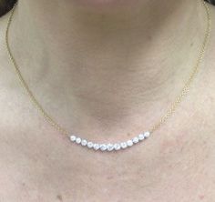 LARGE CRESCENT DIAMOND NECKLACE White Crescent Diamond Jewelry, Dainty White Necklace With Rose Cut Diamonds, Dainty White Rose Cut Diamond Necklaces, Delicate White Rose Cut Diamond Necklace, Diamond Necklace Simple, Jewlery Necklace, Dancing Diamond, Trendy Jewerly, Diamond Necklace Designs