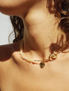 "🚐 Get your holiday purchases in 3-5 days! for $13 extra of the normal shipping cost 🚐 Unique decorated vintage flat gold chain necklace designed with citrine stone and heart pendant, The perfect chain to wear every day, has an incredible presence and shine! Super light and really pretty when layered with other pieces too. THE DETAILS: ❆ Made of: 2 microns gold plated over brass - a year guarantee. ❆ Length- 45 cm / 18\" View more necklaces in my shop: ➡️ https://etsy.me/2XZpKBH * * * * * * * Round Dangle Earrings, Crystal Bead Necklace, Snake Necklace, Heart Pendant Gold, Beaded Statement Necklace, Gold Choker, Citrine Stone, Gold Filled Earrings, Chain Choker