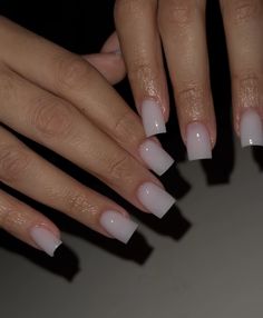 Milk White Square Nails, Base Colour Nails, Basic Winter Nails Simple, Milk Color Nails, Milky White Square Nails, Creamy White Nails, Nut White Nails, Plain Acrylics, Milky White Nails Acrylic