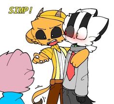 an image of two cartoon characters kissing each other with caption that reads, simp