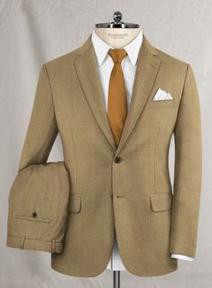 A decent suit will make you feel a million dollars. There are so many beautifully designed suits out there, but our Reda Worsted Khaki Wool suit makes a man look much dressier and dapper, adding charisma for a formal and carefree look. Crafted from 100% wool, our Super 110's wool suit gets you ready for the next office meeting while grabbing drinks with friends. 
 
Look Includes   Reda Worsted Khaki Wool Fabric  Two Button Jacket Style  Notch Lapel  Real Horn Brown Buttons  Single Vent  Three Cu A Million Dollars, Office Meeting, Million Dollars, Make A Man, Button Jacket, Wool Suit, Men Looks, Jacket Buttons, Wool Fabric