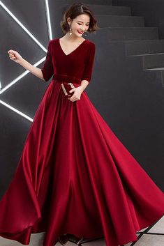 Formal Dresses Burgundy, Burgundy Formal Dresses, Formal Portrait, Prom Dresses V Neck, Horse Portraits, Burgundy Formal Dress, Dresses Burgundy, Garnet Wedding, Tattoo Shoulder