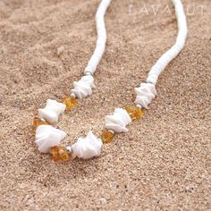 Puka Gem Yellow Hawaiian Necklace  #madeinhawaii #hawaiian Seashell Choker, Beachy Necklace, Hawaiian Necklace, Gemstone Choker Necklace, Hawaiian Dresses, Tropical Earrings, Tropical Jewelry, Island Jewelry, Seashell Earrings