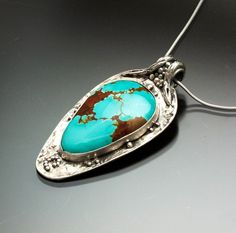 Silver Smithing Jewelry, Silver Clay Jewelry Ideas, Unique Necklace Designs, Metal Jewelry Handmade, Forged Jewelry, Real Turquoise Jewelry, Hand Forged Jewelry, Silver Necklace Designs, Silver Metal Clay