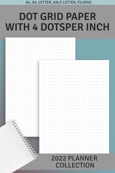 the dot grid paper with 4 dots is shown in three different sizes and colors, along with