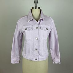 J. Crew Denim Jacket In An Appealing Lavender Color, Brand New. Size Xs With A Classic, Comfortable, Oversized Fit. Purple Cotton Outerwear With Pockets, Casual Purple Relaxed Fit Outerwear, Purple Button-up Cotton Outerwear, Purple Cotton Button-up Outerwear, Purple Cotton Outerwear With Button Closure, Casual Purple Cotton Outerwear, Lavender Outerwear With Pockets For Spring, Spring Purple Outerwear With Pockets, Casual Mauve Outerwear